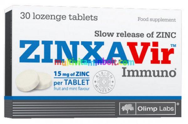 ZINXAVir Immuno - 30 db pasztilla tabletta, szájban oldódik, Albion™
aminosav kelát és cink-glükonát - Olimp Labs