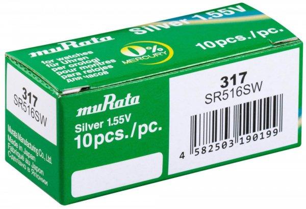 MURATA(Sony) 317,SR516SW ezüst-oxid gombelem 1,55V bl/1