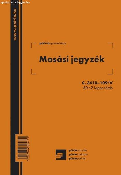 Mosási jegyzék 50x2 lapos tömb A/5 álló C.3410-109/V