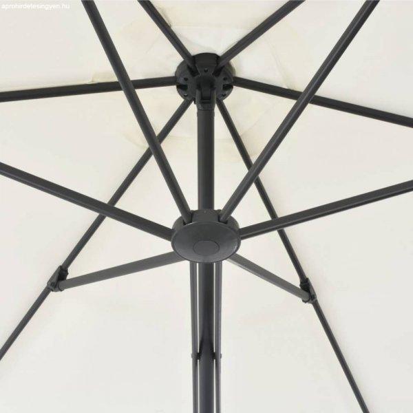 Homokszínű kültéri napernyő acélrúddal, 300 cm átmérőjű
