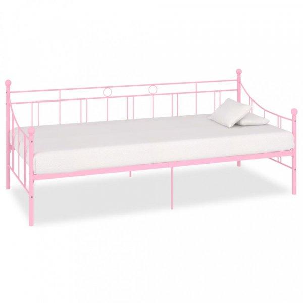 Rózsaszín fém kanapéágy-keret 90 x 200 cm