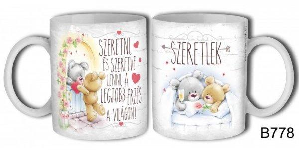 Szerelmes bögre, macik, szeretni és szeretve lenni