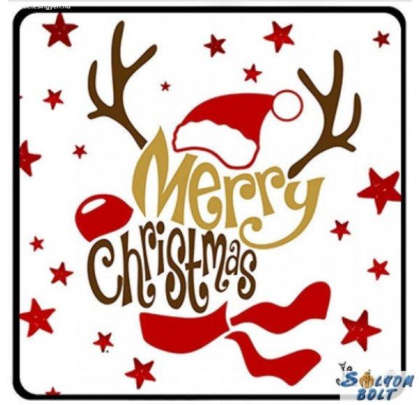 Karácsonyi hűtőmágnes, Rudolf, Merry Christmas