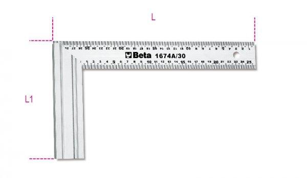 Beta 1674A 300 Asztalos derékszög, a szár acélból, az alaplap
alumíniumból készült