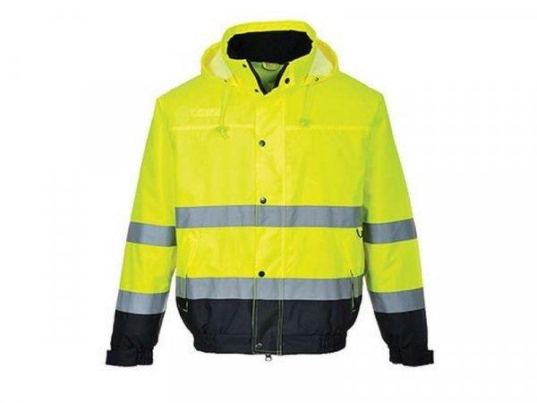 S266 - Hi-Vis kéttónusú bomber kabát - sárga / tengerészkék