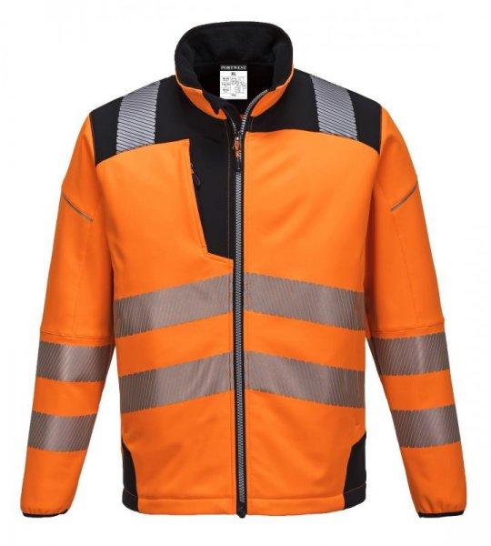 T402 - Vision Hi-Vis softshell kabát - narancs / fekete