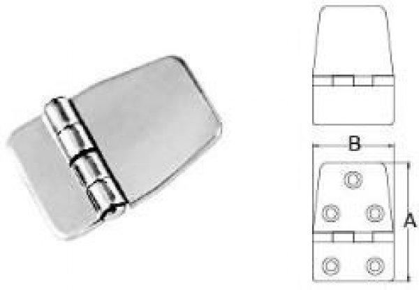 Zsanér fedett inox síkban 59 x 40 mm DAW