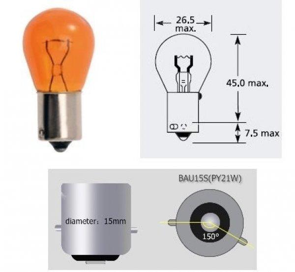 Izzó 24V 21W BAU15S PY21W