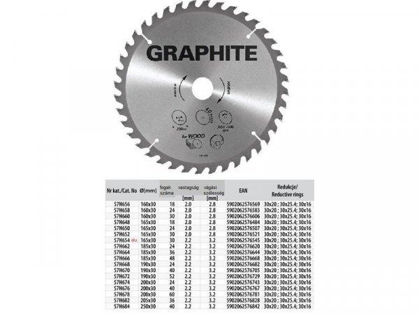 Körfűrészlap Graphite 57H682 205x30 mm Z 36
