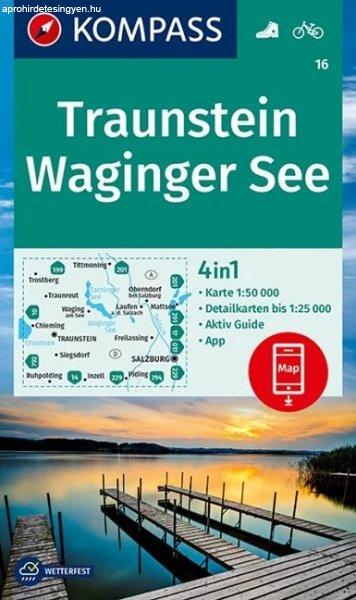 WK 16 - Traunstein, Waginger See turistatérkép - KOMPASS