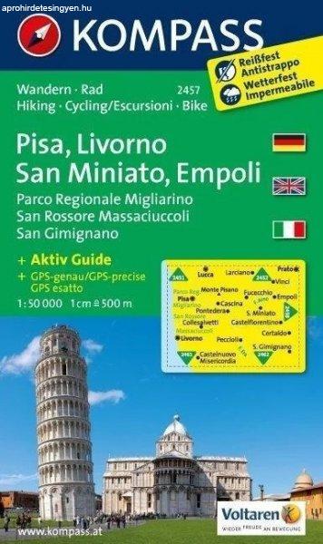 WK 2457 - Pisa - Livorno - San Miniato - Empoli - Parco Regionale Migliarino San
Rossore Massaciuccoli - San Gimignano turistatérkép - KOMPASS
