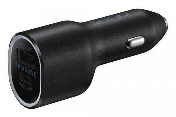 BLISZTERES Samsung EP-L4020NBEGEU fekete gyári autós gyorstöltő USB és
Type-C csatlakozóval max 40W
