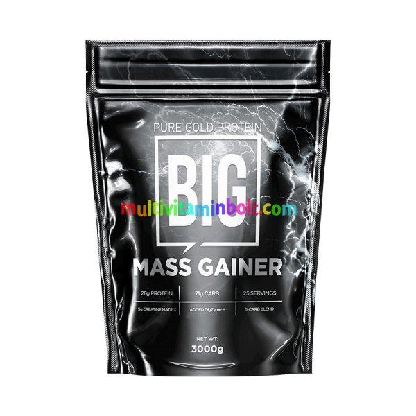 BIG-Mass Gainer tömegnövelő italpor - Vanilla 3000g - PureGold
