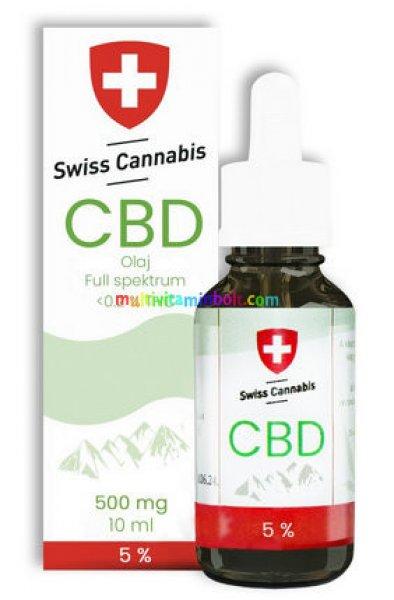 Svájci CBD Kender olaj 10 ml, 5%, 500 mg, FULL Spektrum - Swiss Cannabis