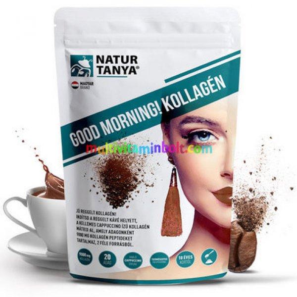 Good morning! Kollagén cappuccino 320 g - hal és marha kollagén peptidek,
biotin, C-vitamin és cink-biszglicinát - Natur Tanya
