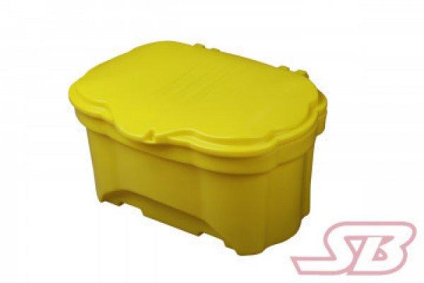Homok és szelektív anyag tároló ovális 400 literes sárga, targoncázható