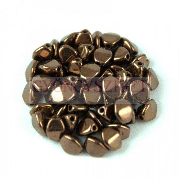 Cseh préselt Pinch gyöngy - Dark Bronze - 5x3mm