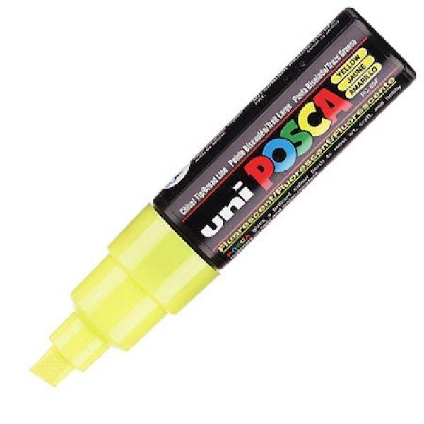 Dekormarker Uni Posca PC-8K 5-8 mm, vágott, sárga