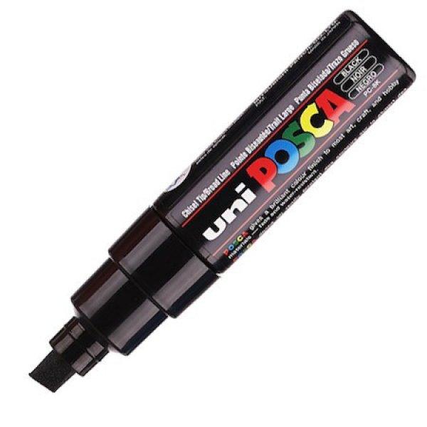 Dekormarker Uni Posca PC-8K 5-8 mm, vágott, fekete