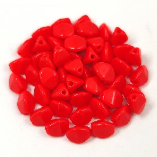 Cseh préselt Pinch gyöngy - Opaque Red - 5x3mm