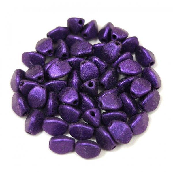 Cseh préselt Pinch gyöngy - Metallic Matt Purple - 5x3mm