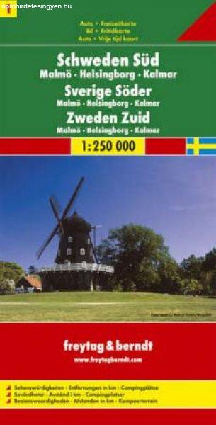 Dél-Svédország: Malmö-Helsingborg-Kalmar (Svédország 1) térkép - f&b AK
0667