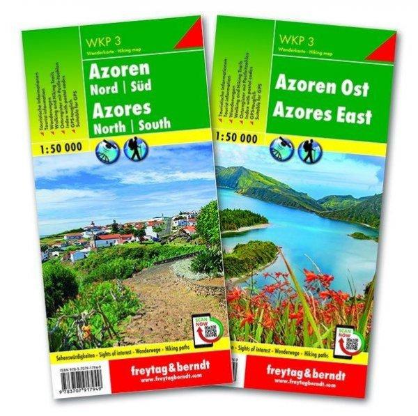 Azori turistatérkép készlet - WKP 3 SET f&b