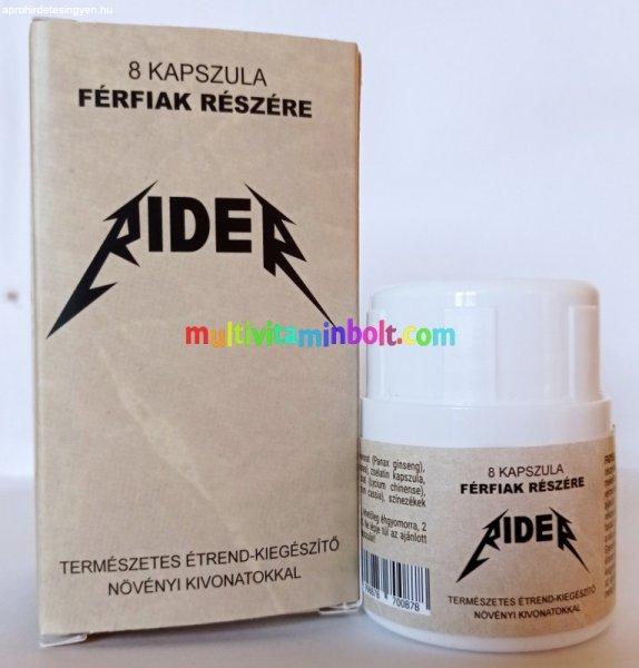 Rider 8 db kapszula - potencia növelése, vágyfokozás természetes
összetevőkkel, férfiaknak