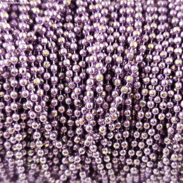 Ékszerlánc - golyós - 1.5mm - Metallic Light Purple