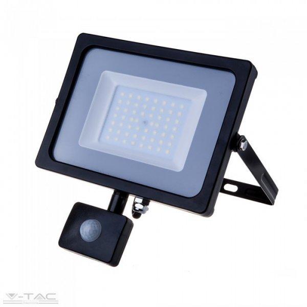 50W Mozgásérzékelős LED reflektor fekete IP65 4000K - PRO470