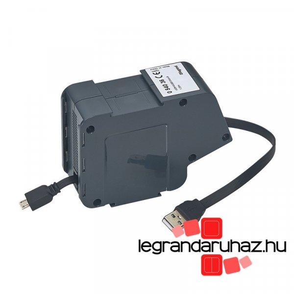 Legrand USB/micro USB lapos vezetékkel 1 modulos visszahúzható szett, 054036