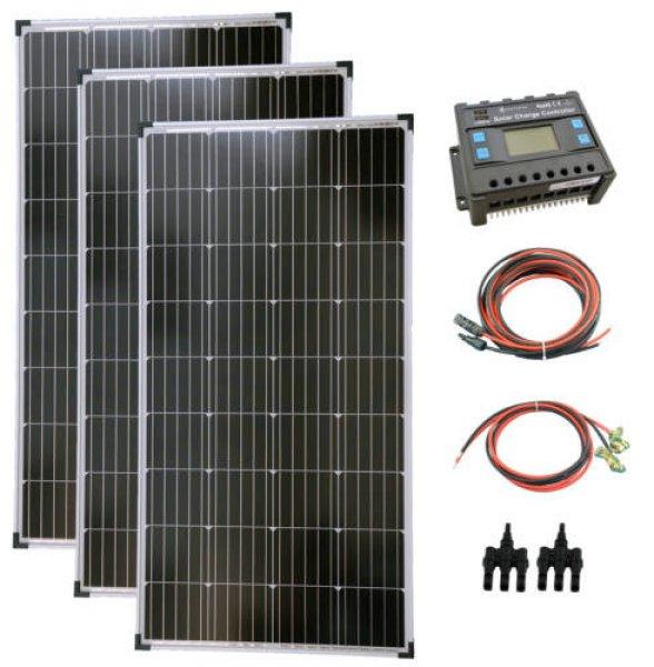 Szigetüzemű napelem rendszer 3x170W komplett szett + 2000 wattos szinuszos
inverter + 40A töltésvezérlő