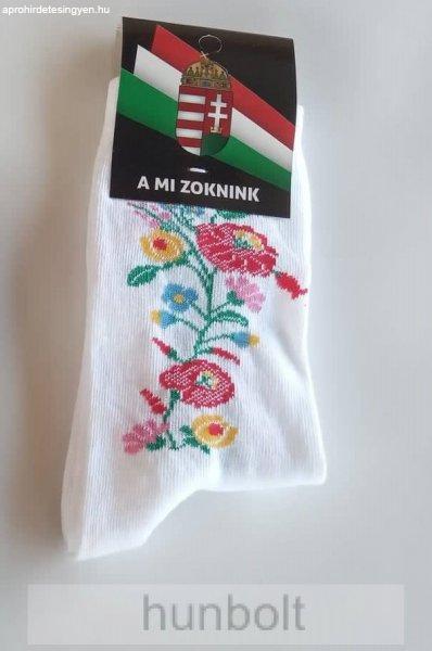Kalocsai fehér boka zokni 35-38