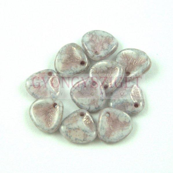 Préselt rózsaszirom gyöngy - Rose Petal - Alabaster Gray Terracotta - 8x7mm