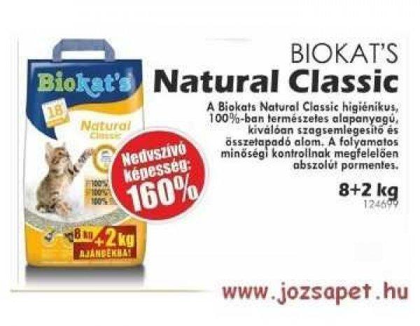 Biokat's Natural Classic macskaalom 10 kg--160%-os nedvességmegkötő
képesség