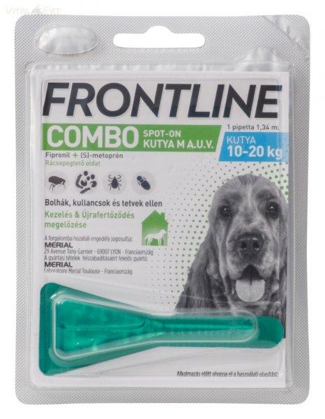 Frontline Combo Spot On kutya "M" 10-20 kg 1,34 ml (3db, 3x1,34 ml)
