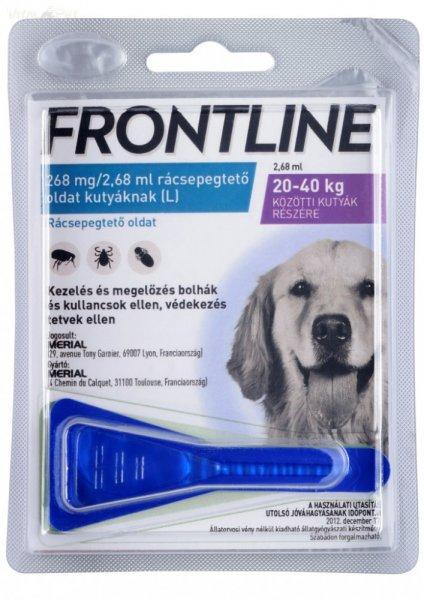 Frontline Spot On kutya "L" 20-40 kg 2,68 ml (3db, 3x2,68 ml)