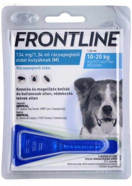 Frontline Spot On kutya " M " 10-20 kg 1,34 ml (3db, 3x1,34 ml)