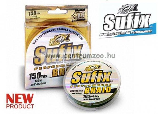 Sufix Performance Braid Fonott Zsinór 0.10Mm/2,7Kg/Lo Vis Green 135M