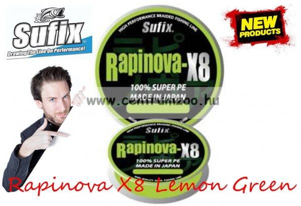 Sufix Rapala Rapinova 150m 0.205mm 16,9kg Lemon Green Prémium fonott zsinór