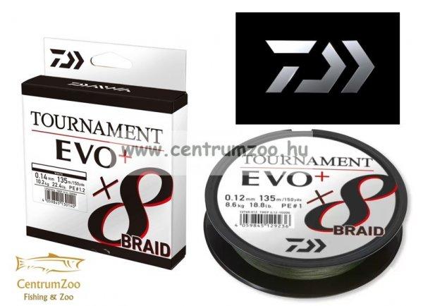 Daiwa Tournament X8 Braid Evo+ Dark Green 135m 0,208mm 18Kg Fonott Zsinór
(12760-020)
