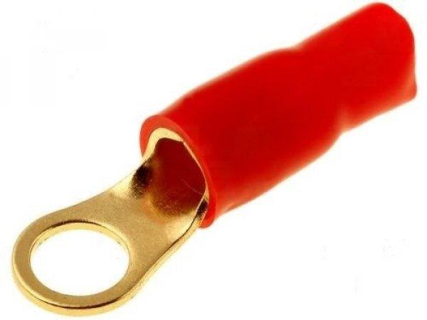 Szemes saru aranyozott 20 mm2 - 8 mm furat piros SZS20-8P