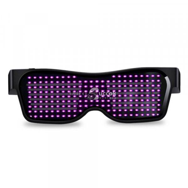 LED kijelzős Party szemüveg - Pink