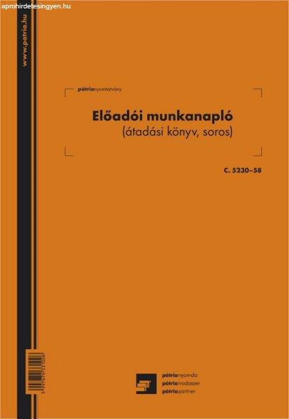 Előadói munkakönyv 20 lapos füzet A/4 álló C.5230-58