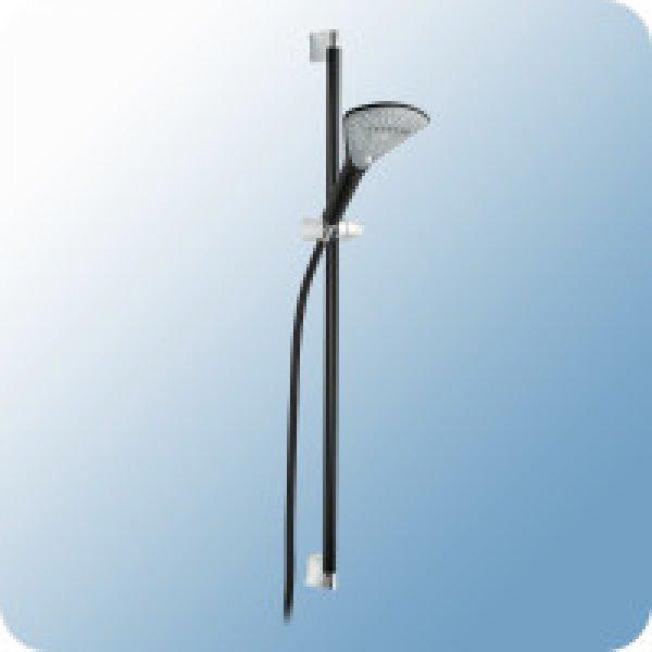 Kludi Fizz zuhanyszett (3 funkciós kézi zuhanyfej, zuhanyrúd csúszkás
tartóval 900mm), matt fekete/króm