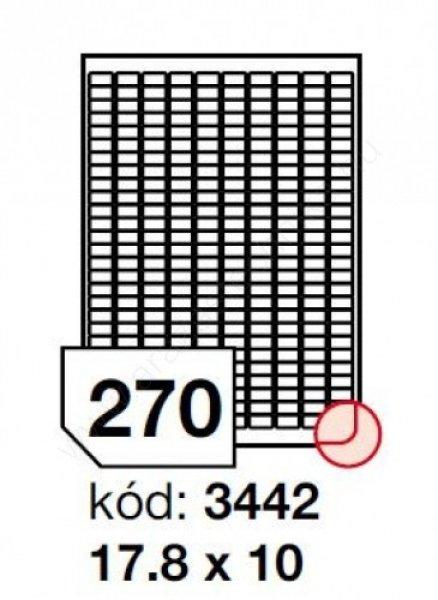 17,8x10mm 270 db/ív Rayfilm íves etikett címke [3442A]