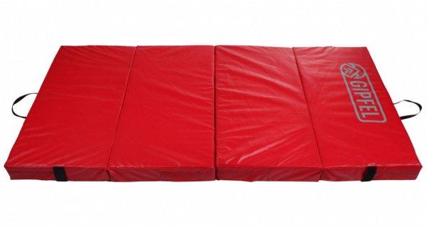 4 részbe hajtható tornaszőnyeg, piros, 200x100x10 cm