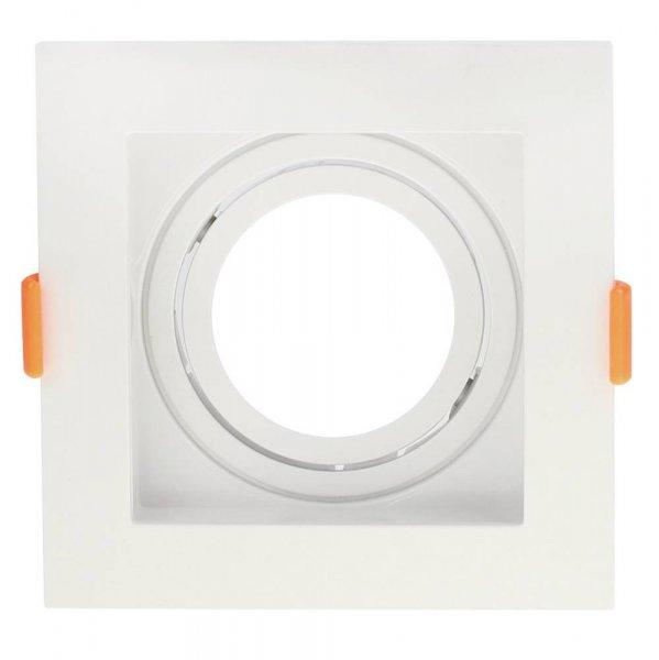 Beépíthető spot keret, négyzetes, GU10-es foglalat, fehér, MAX 35W, IP20,
102x102x42 mm