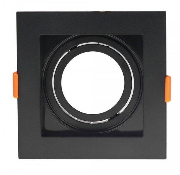Beépíthető spot keret, négyzetes, GU10-es foglalat, fekete, MAX 35W, IP20,
102x102x42 mm