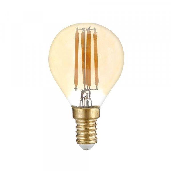 LED gömb, E14, G45, 4W, 2700K, 400lm, ARANYOZOTT FILAMENT - dimmelhető